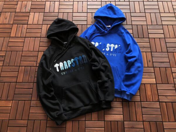 Trapstar Hoodie Black and Blue